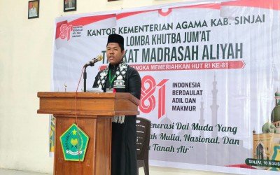 Murid MAN 1 Sinjai Tampil di Lomba Khutbah Jum'at Kemenag Sinjai